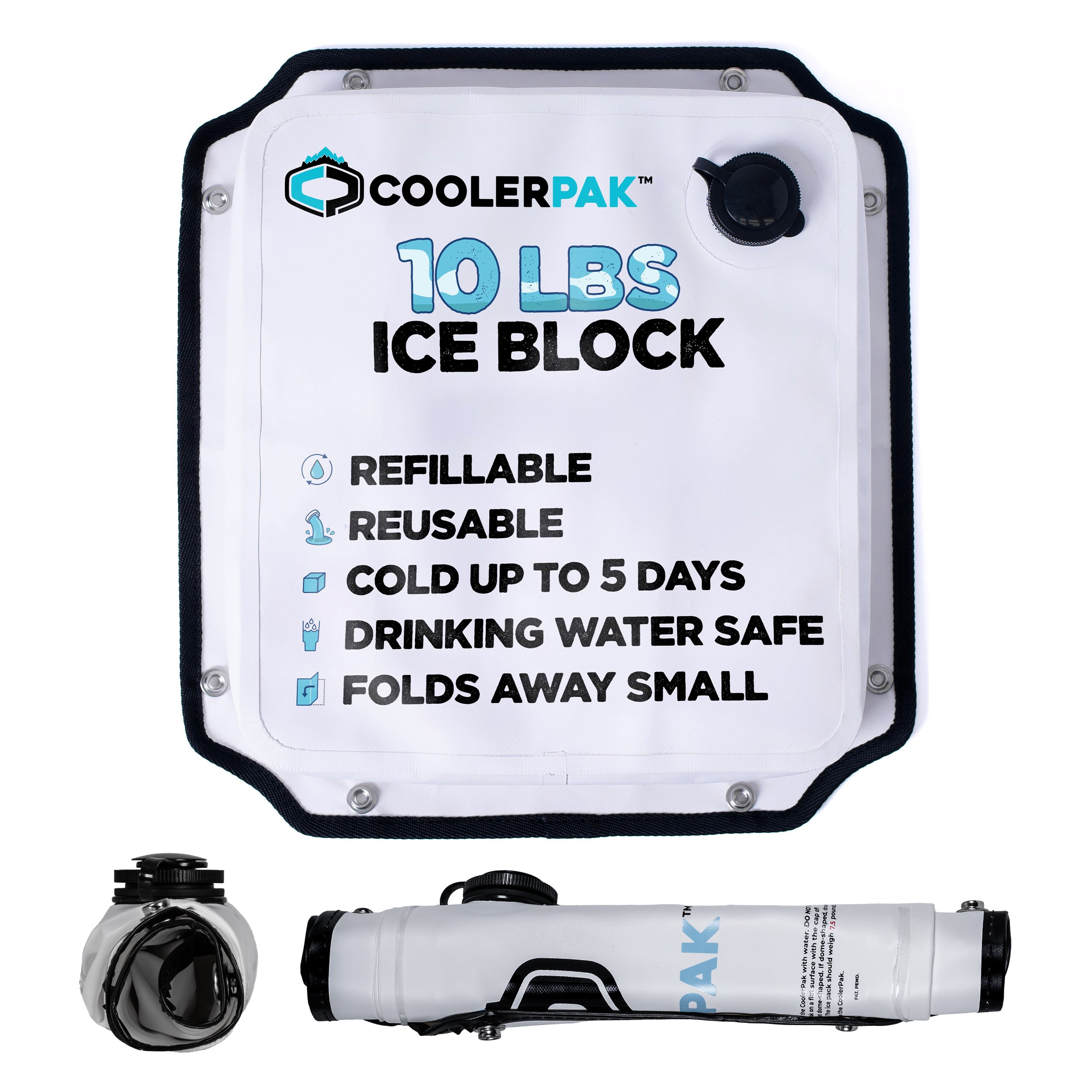 CoolerPak 7lb Ice Block Pack - Refillable, Durable, Just Add Water