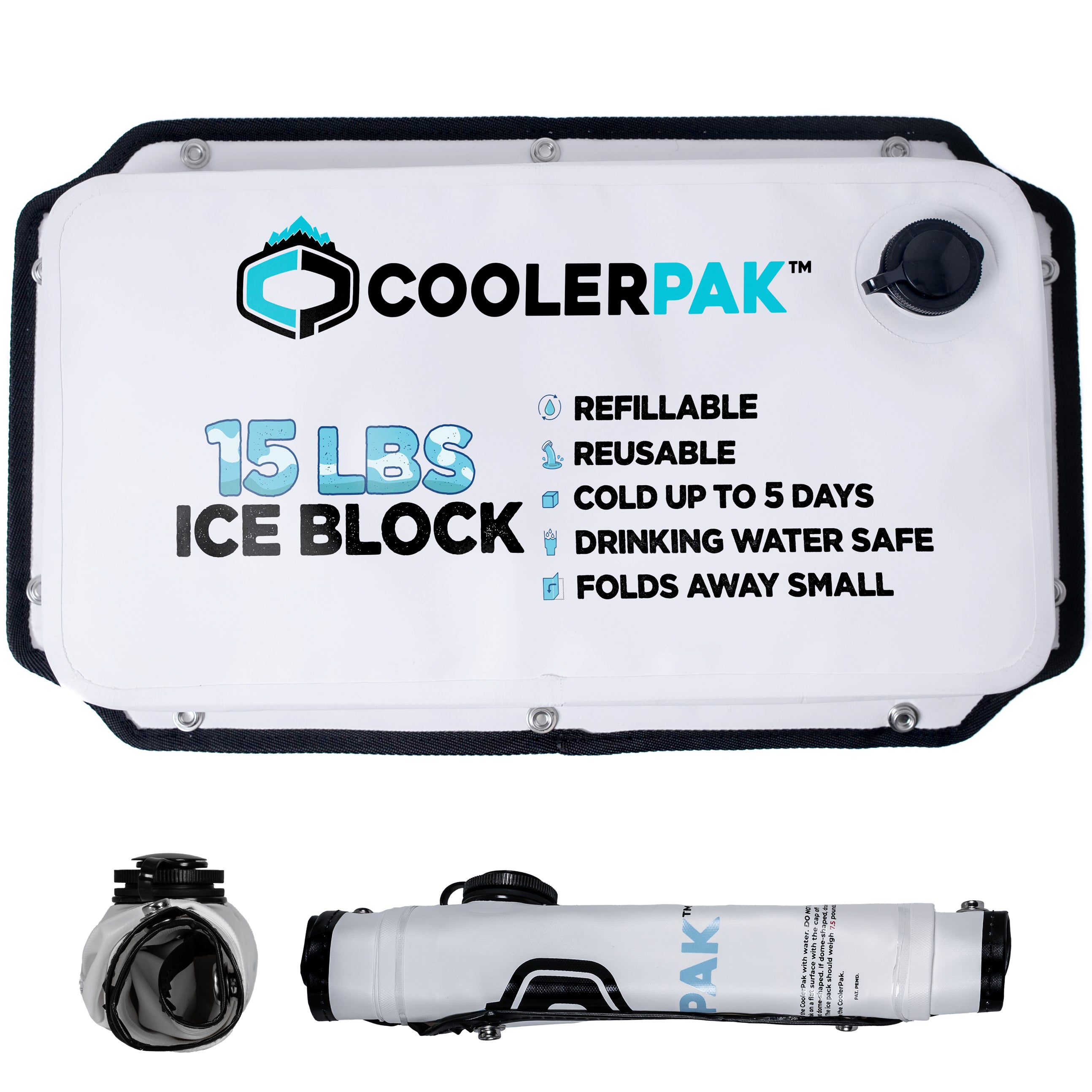 CoolerPak 7lb Ice Block Pack - Refillable, Durable, Just Add Water